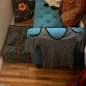 Acemi Fitted striped Black&White Top